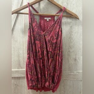 Maurices Dark Pink Lace Panel Tank Top – Size XS